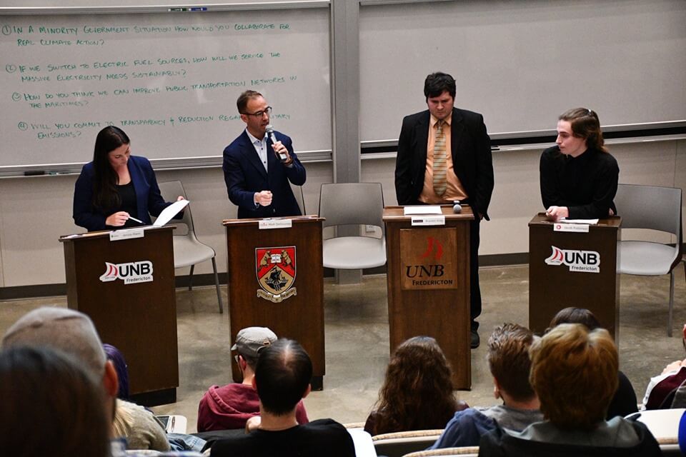 Fredericton area candidates at 100 Debates on the Environment.